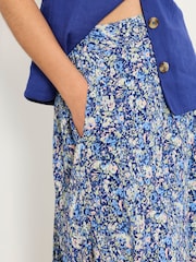 FatFace Sadie Blue Ditsy Garden Midi Skirt - Image 3 of 5