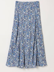 FatFace Sadie Blue Ditsy Garden Midi Skirt - Image 5 of 5