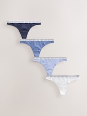 Azul - Pack de 4 braguitas con logotipo de algodón - Imagen 1 de 7