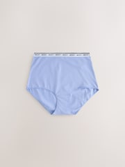Blue Full Brief Cotton Logo Knickers 4 Pack - Image 9 of 12