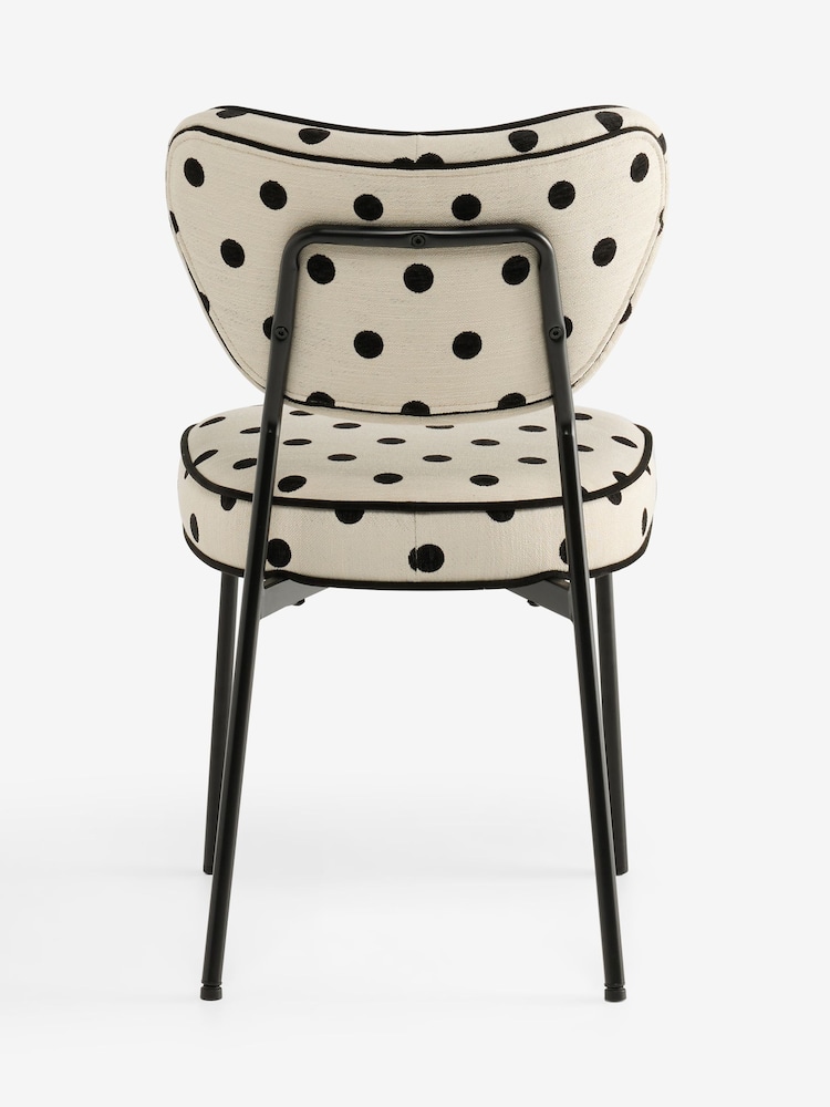 Rockett St George Set of 2 Monochrome Polka Noir Perfect Dining Chairs - Image 9 of 9 Rockett St George Set of 2 Monochrome Polka Noir Perfect Dining Chairs - Image 9 of 9