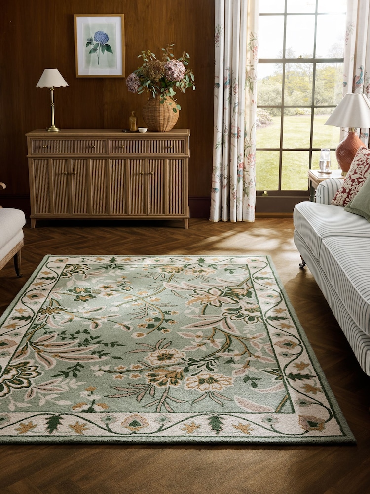 Buy Laura Ashley Green Marlbrook Rug from Next Israel