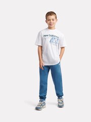 New Balance Blue French Terry Small Logo Joggers - Image 4 of 8