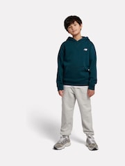 New Balance Green Small Kids French Terry 100% Cotton Logo Hoodie - Image 5 of 8