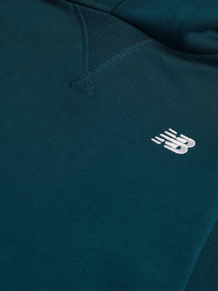 New Balance Green Small Kids French Terry 100% Cotton Logo Hoodie - Image 8 of 8