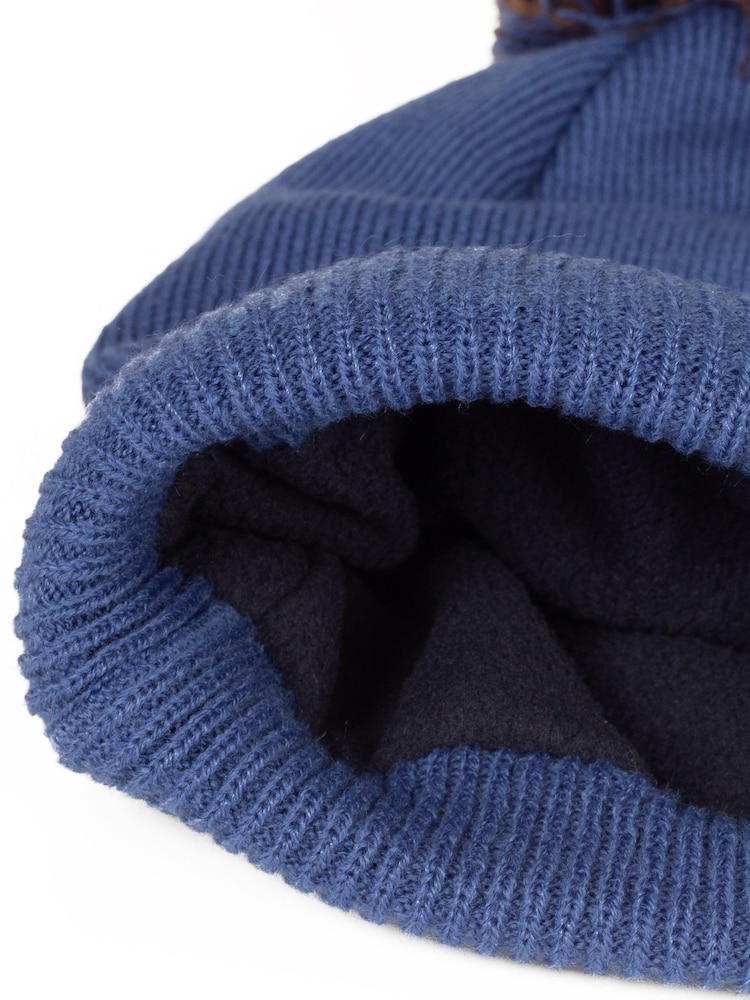 Calvin Klein Golf Blue Linden Bobble Beanie - Image 7 of 7 Calvin Klein Golf Blue Linden Bobble Beanie - Image 7 of 7