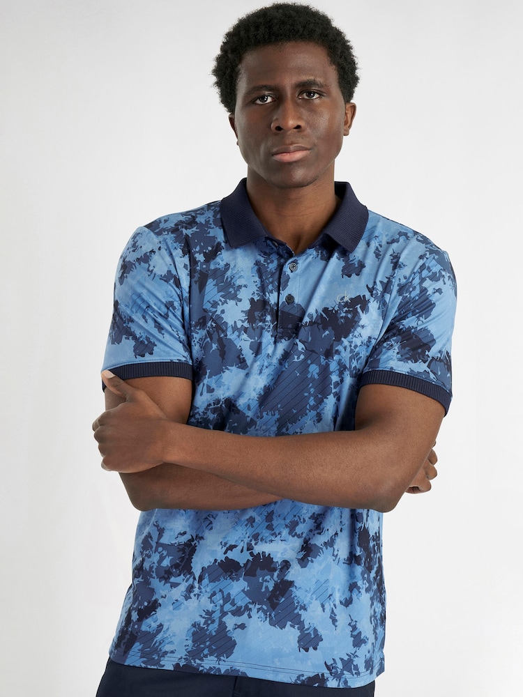Calvin Klein Golf Digital Chaos Printed Polo Shirt - Bild 1 von 9 Calvin Klein Golf Digital Chaos Printed Polo Shirt - Bild 1 von 9