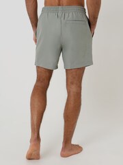 Threadbare Green Contrast Piping Quick Dry Swim Shorts - Image 2 of 4