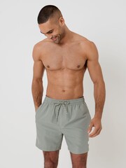 Threadbare Green Contrast Piping Quick Dry Swim Shorts - Image 3 of 4