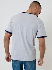 Threadbare Grey Cotton Ringer T-Shirt - Image 2 of 4