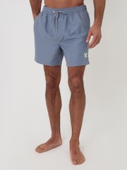 Threadbare Denim  Blue - Surfboard Print Embroidered Quick Dry Swim Shorts - Image 2 of 4