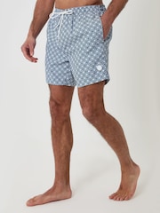 Threadbare Geo Tile Print Quick Dry Swim Shorts - Imagen 2 de 4