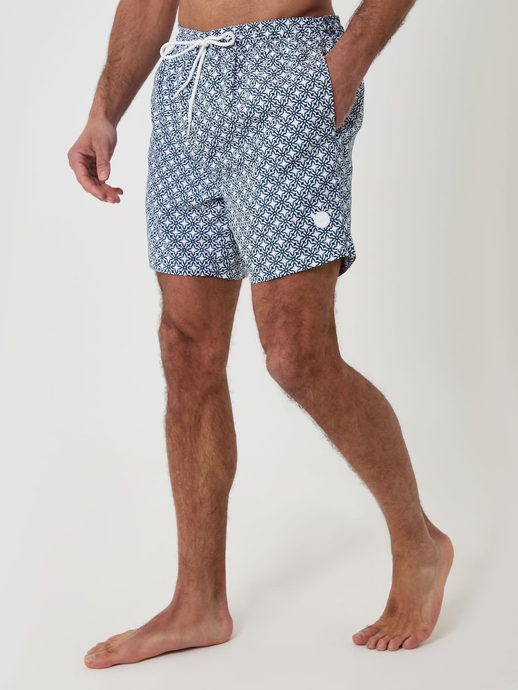 Threadbare Geo Tile Print Quick Dry Swim Shorts - Imagen 2 de 4