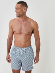 Threadbare Geo Tile Print Quick Dry Swim Shorts - Imagen 4 de 4