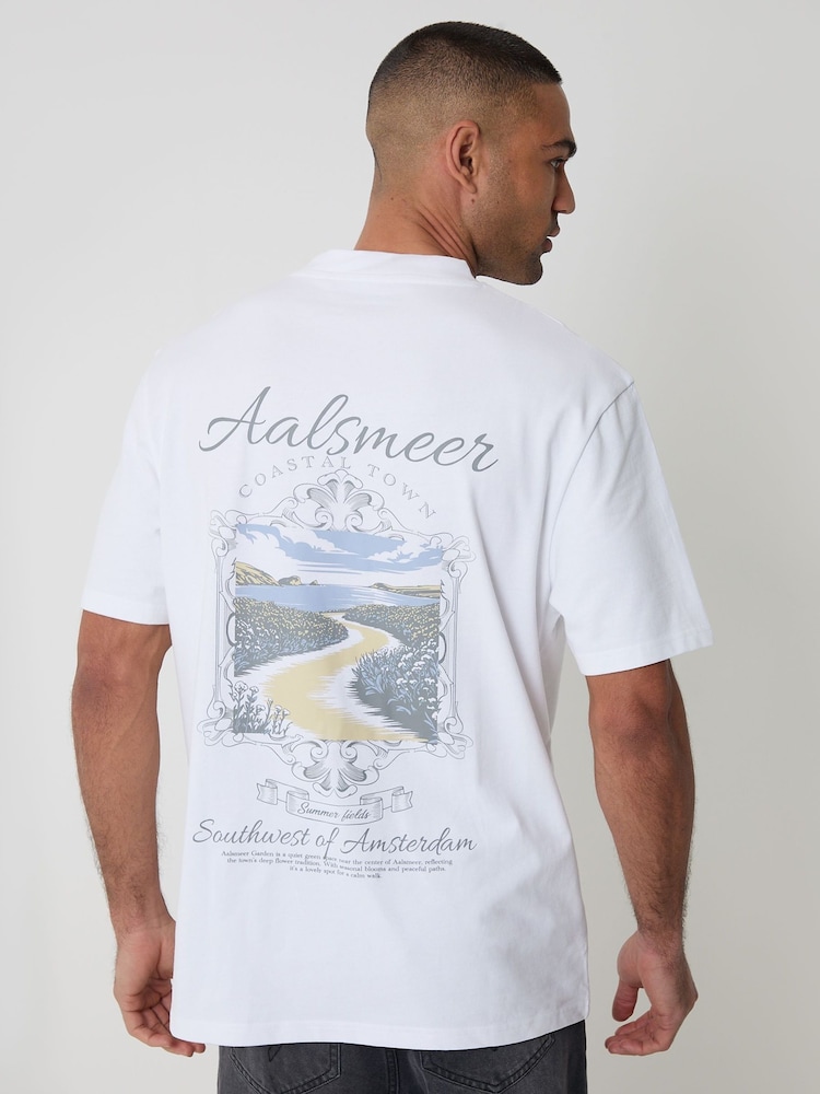 ホワイト - Threadbare リラックスフィットピーチ加工コットン Tシャツ - 画像 2 / 5