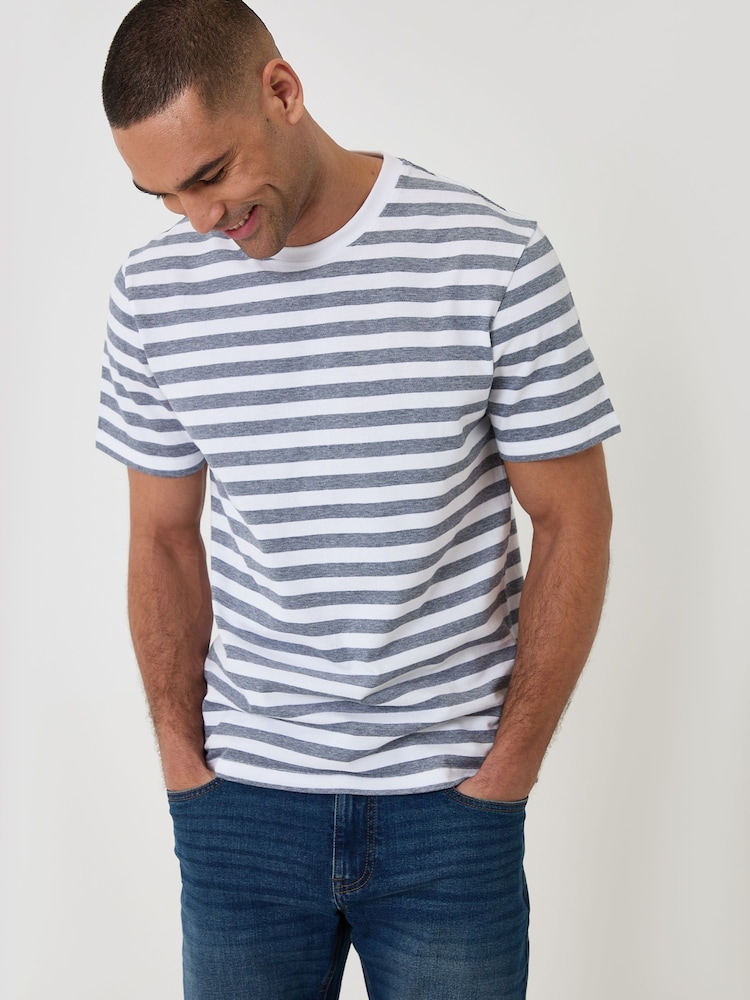 Threadbare Stripe Cotton Pique T-Shirt - Imagen 1 de 4