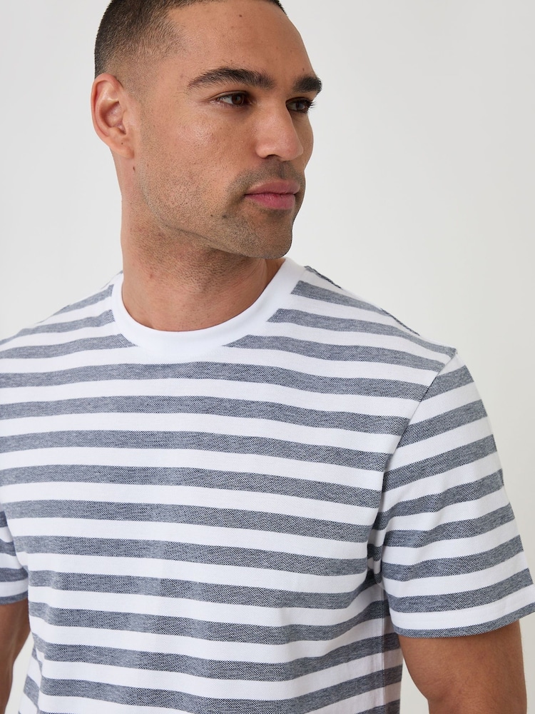 Threadbare Stripe Cotton Pique T-Shirt - Imagen 4 de 4