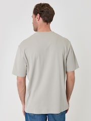 Threadbare Grey Relaxed Fit Textured Cotton T-Shirt - Image 3 of 4