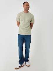 Threadbare Green Cotton Crew Neck Script T-Shirt - Image 3 of 4