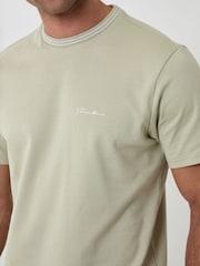 Threadbare Green Cotton Crew Neck Script T-Shirt - Image 4 of 4
