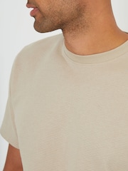 Threadbare Natural Textured Crew Neck T-Shirt - Image 4 of 4