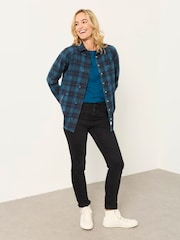 FatFace Bessie Blue Embroidered Check Shirt - Image 4 of 7