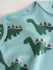 Green Dinosaur Short Sleeve Baby Bodysuits 5 Pack - Image 11 of 11