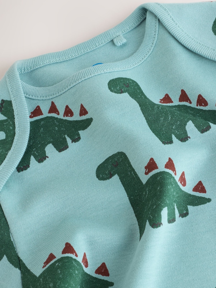 Green Dinosaur Short Sleeve Baby Bodysuits 5 Pack - Image 11 of 11 Green Dinosaur Short Sleeve Baby Bodysuits 5 Pack - Image 11 of 11