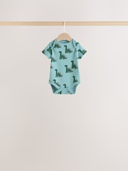 Green Dinosaur Short Sleeve Baby Bodysuits 5 Pack - Image 2 of 11