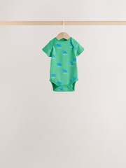 Green Dinosaur Short Sleeve Baby Bodysuits 5 Pack - Image 5 of 11