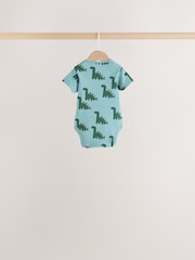 Green Dinosaur Short Sleeve Baby Bodysuits 5 Pack - Image 8 of 11