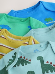 Green Dinosaur Short Sleeve Baby Bodysuits 5 Pack - Image 9 of 11