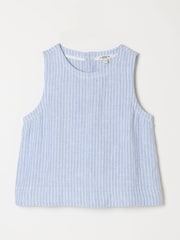 FatFace Dara Blue Petite Linen Blouse - Image 1 of 1