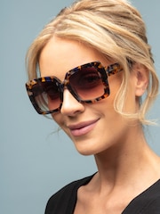Hnědá - Laura Ashley Oversized Square Sunglasses - Obrázek 1 z 5