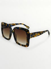 Hnědá - Laura Ashley Oversized Square Sunglasses - Obrázek 3 z 5