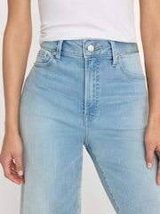 Good American Blue Soft Tech Good Waist Palazzo Cropped Jeans - Image 3 of 7