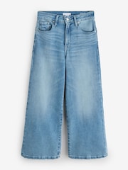 Good American Blue Soft Tech Good Waist Palazzo Cropped Jeans - Image 7 of 7