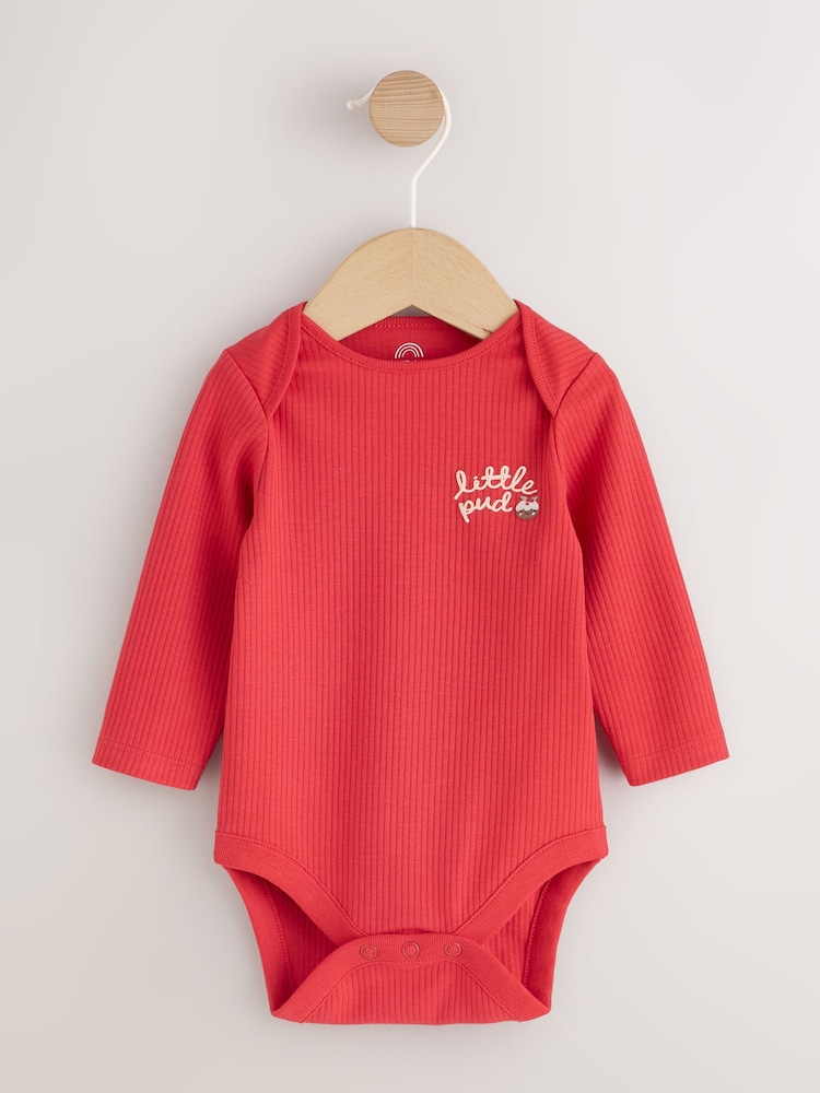 Red Little Pud - Christmas Long Sleeve Baby Bodysuit - 圖片 1，共 4