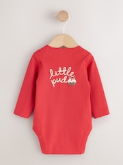 Red Little Pud - Christmas Long Sleeve Baby Bodysuit - 圖片 2，共 4