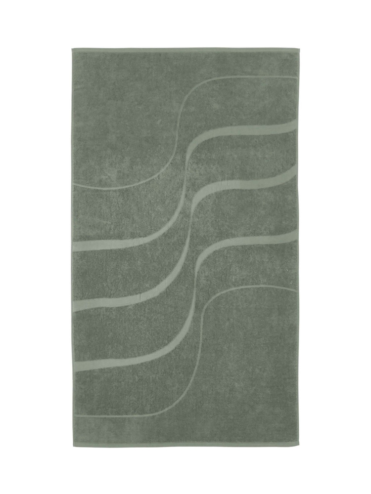 Mapoesie Grey Rhythym Cotton 650gsm Velour Jacquard Towel - Image 3 of 3 Mapoesie Grey Rhythym Cotton 650gsm Velour Jacquard Towel - Image 3 of 3
