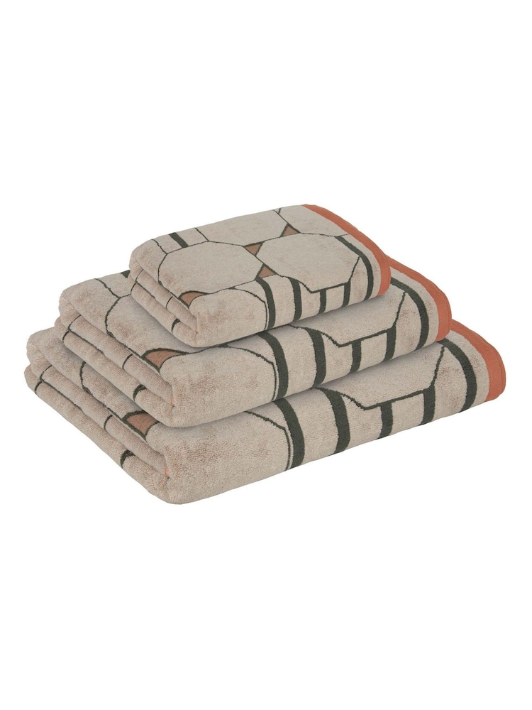 Mapoesie Light Pink Solaire Cotton 650gsm Jacquard Towel - Image 2 of 3 Mapoesie Light Pink Solaire Cotton 650gsm Jacquard Towel - Image 2 of 3
