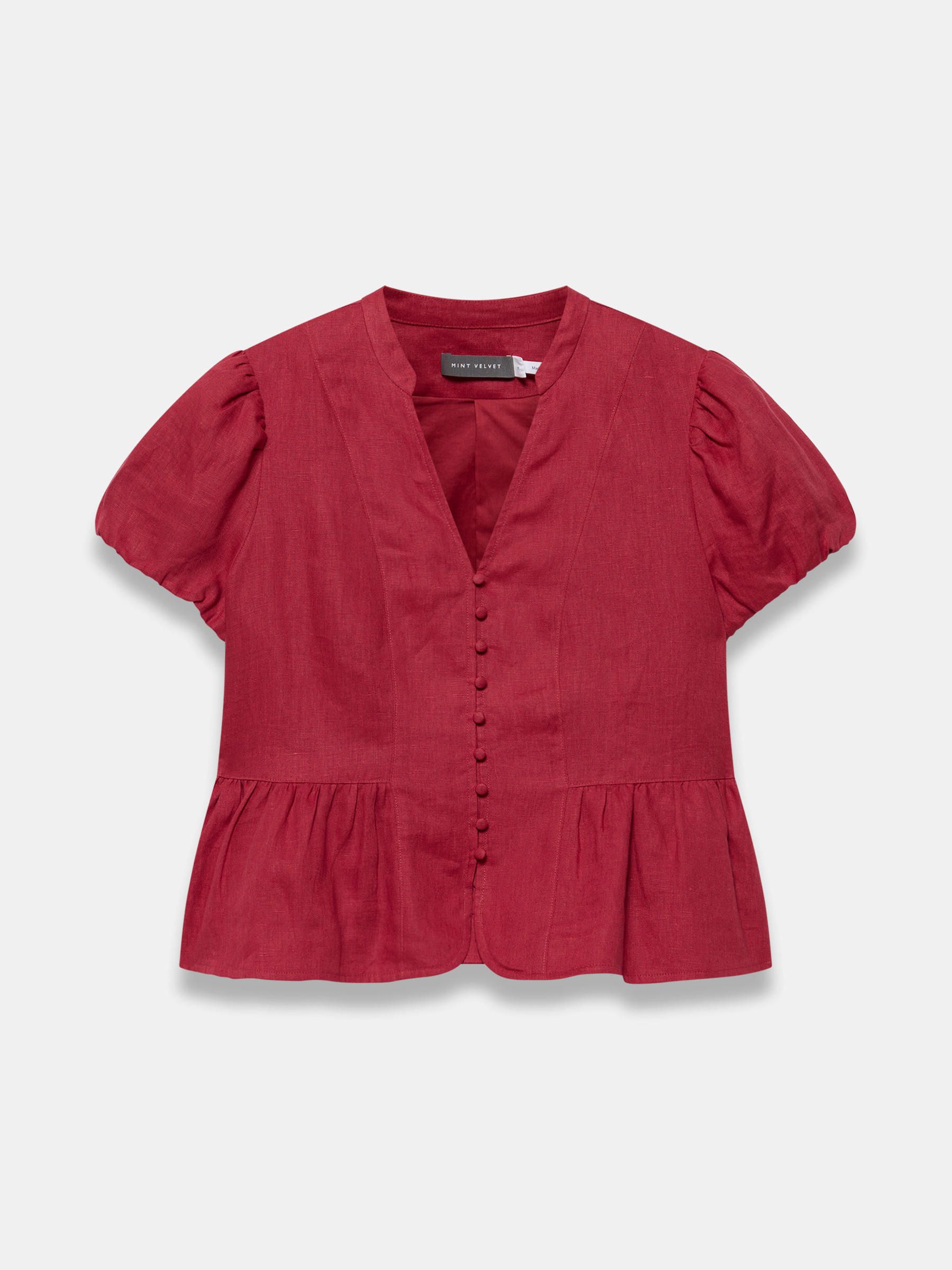 Buy Mint Velvet Red Linen Peplum Top from the Next UK online shop