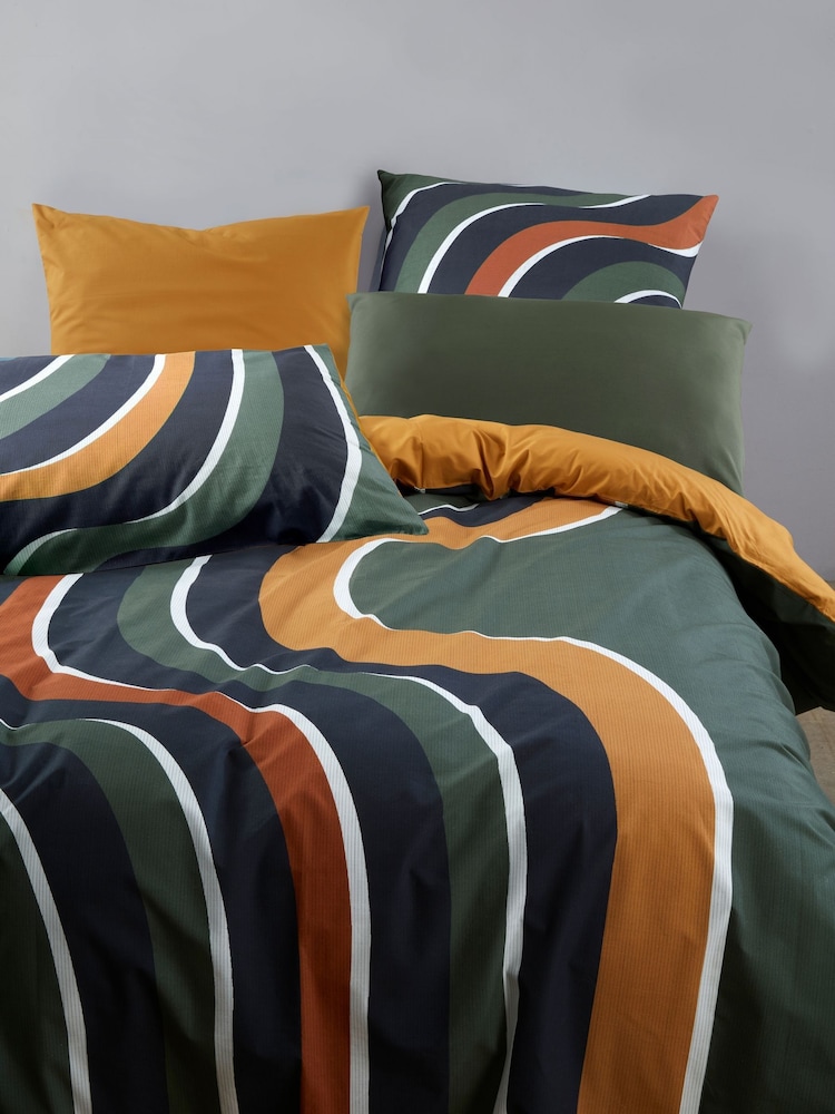 Mapoesie Khaki Rhythm Cotton Standard Pillowcase - Image 1 of 3 Mapoesie Khaki Rhythm Cotton Standard Pillowcase - Image 1 of 3