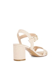 Dune London Natural Standard Fit Leather Merisa Block Heel Sandals - Image 3 of 6