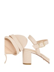 Dune London Natural Standard Fit Leather Merisa Block Heel Sandals - Image 6 of 6
