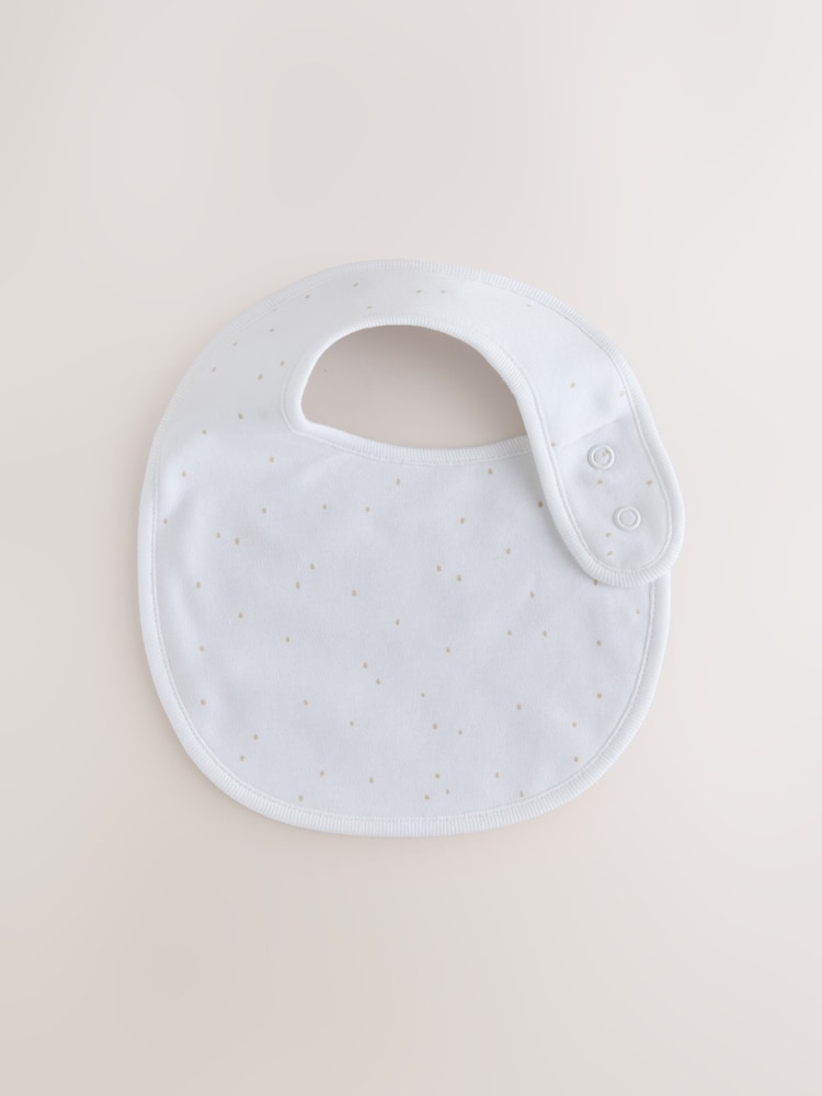 White Mini Safari Animals Baby Bibs 5 Pack - Image 2 of 8 White Mini Safari Animals Baby Bibs 5 Pack - Image 2 of 8