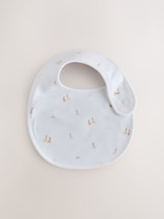 White Mini Safari Animals Baby Bibs 5 Pack - Image 4 of 8
