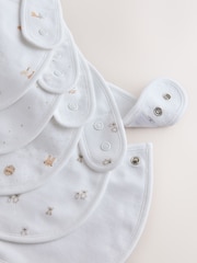 White Mini Safari Animals Baby Bibs 5 Pack - Image 7 of 8