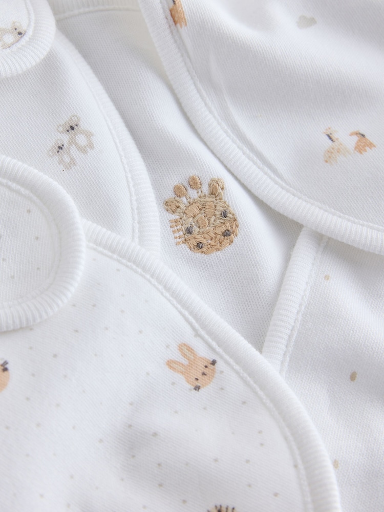 White Mini Safari Animals Baby Bibs 5 Pack - Image 8 of 8 White Mini Safari Animals Baby Bibs 5 Pack - Image 8 of 8