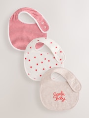 Red/White Christmas Baby Bibs 3 Pack - Image 1 of 6
